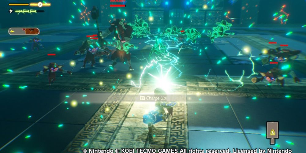 Urbosa thrusting forward with a strong attack