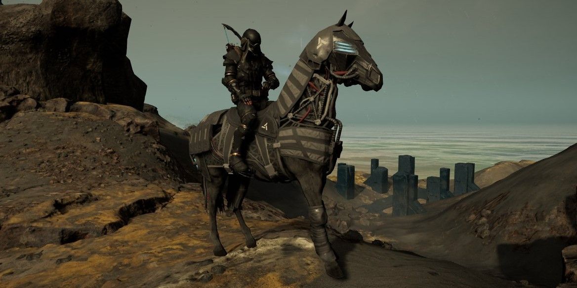 Abstergo horse skin and armor set from Abstergo Pack DLC Assassin's Creed Odyssey