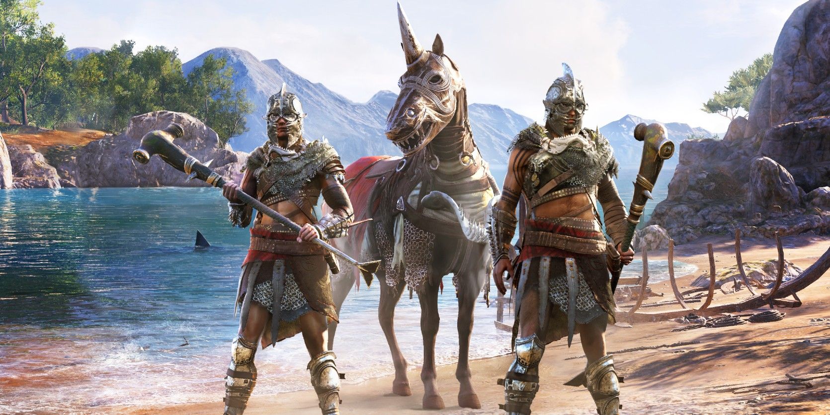 Horse skin and armor sets from the Shark Pack DLC Assassin's Creed Odyssey
