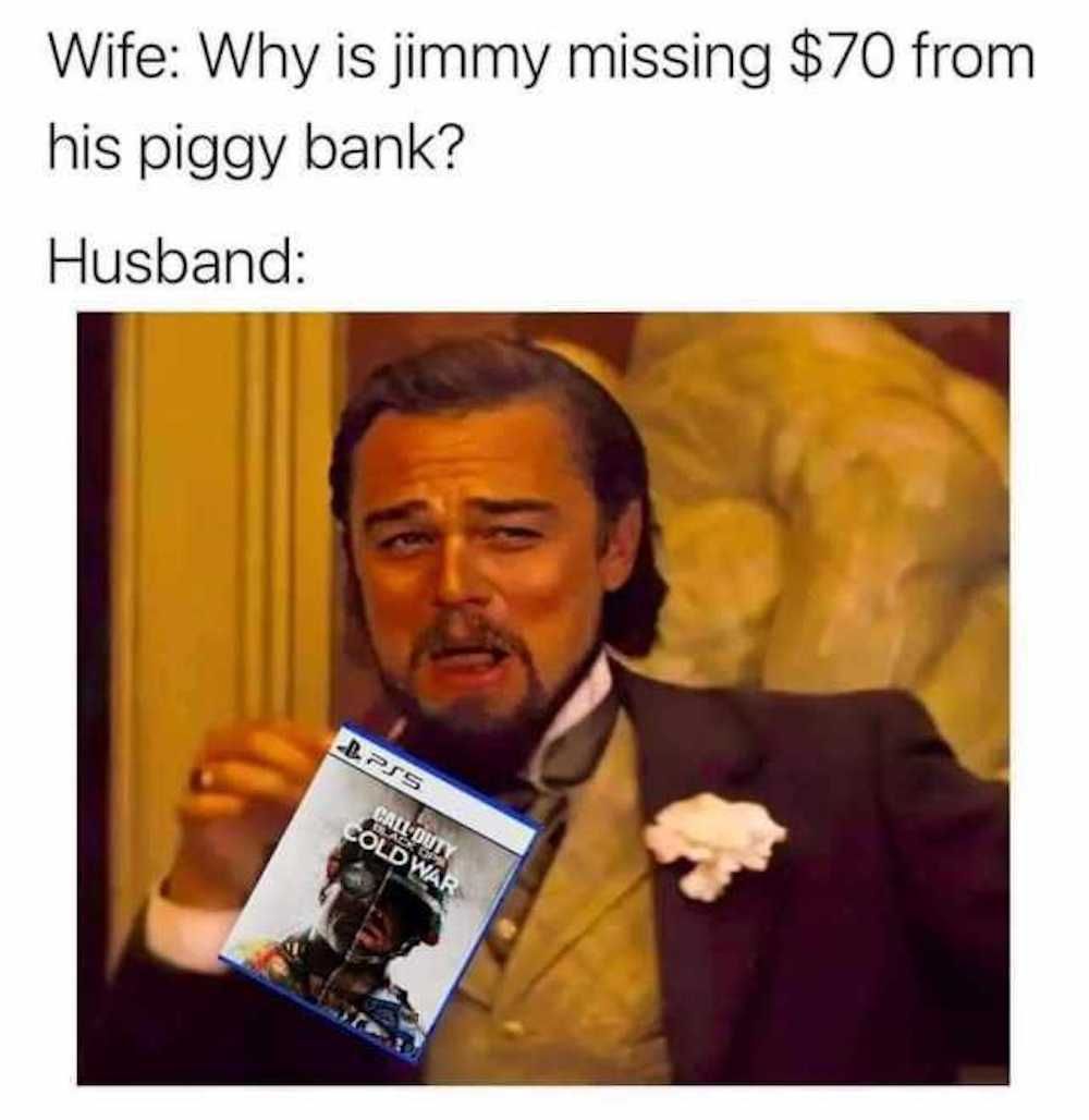 Black Ops cold war piggy bank meme