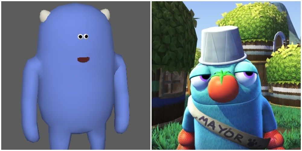 Grumpus early design versus last design