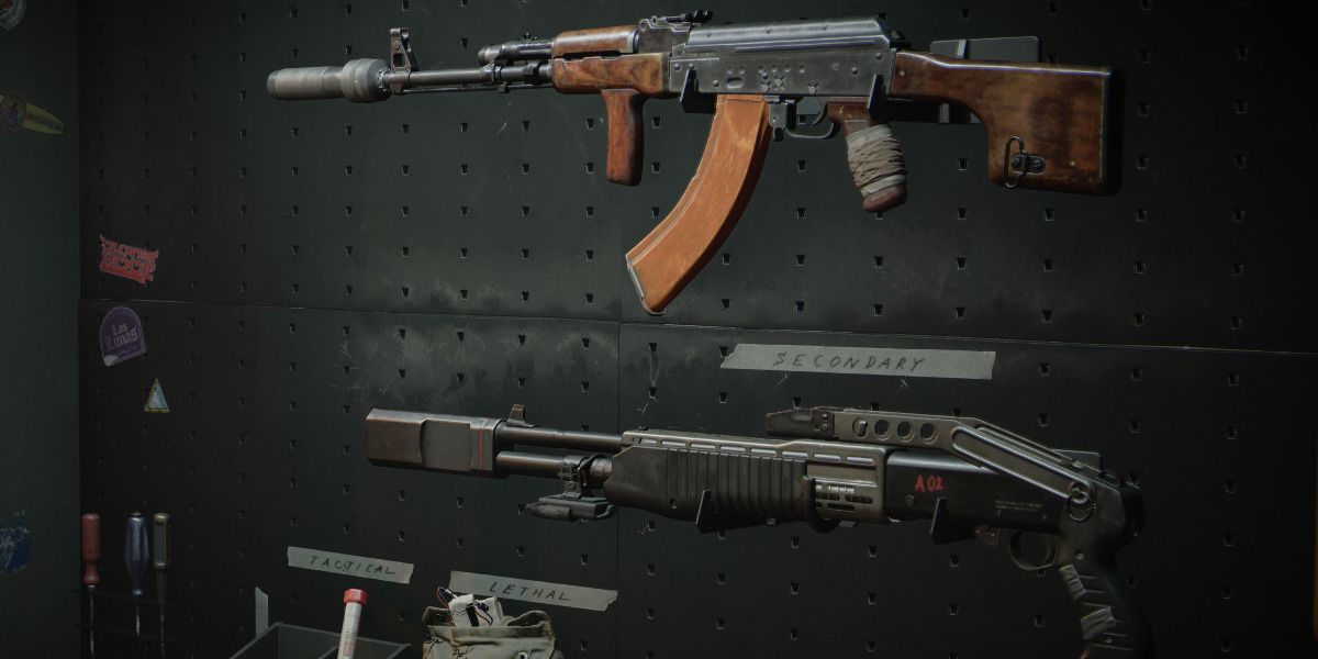 AK-47 and SPAS In Call Of Duty Cold War menu
