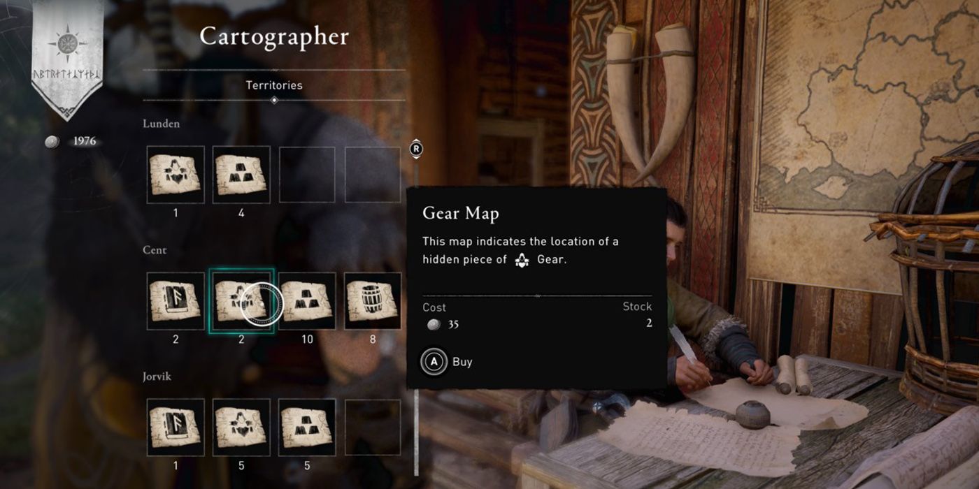 Assassin's Creed Valhalla: Cartographer Menu In-Game