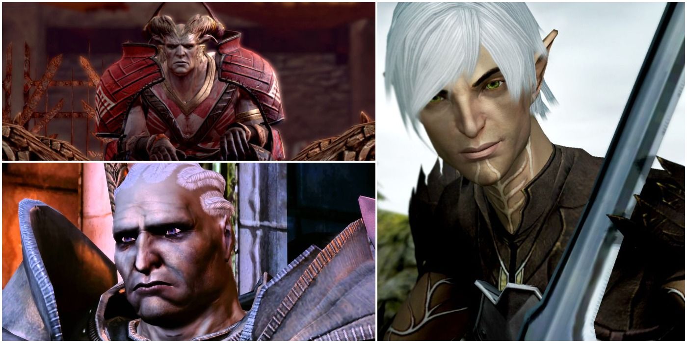image of the Arishok and Fenris from Dragon Age II next to a picture of Sten from Dragon Age: Origins