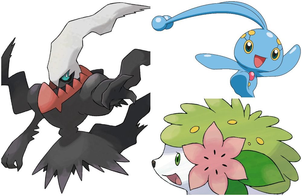 darkrai manaphy shaymin sinnoh mythicals generation iv