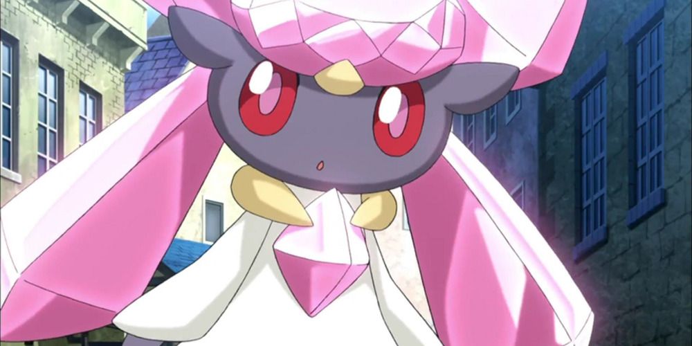 Curious Diancie in Pokemon anime