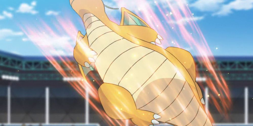 Ash's Dragonite using Dragon Dance in Pokemon Journeys