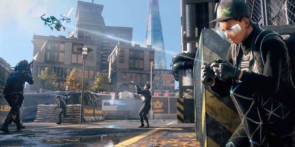 One of the characters hacks and hijacks a drone and uses it against guards.