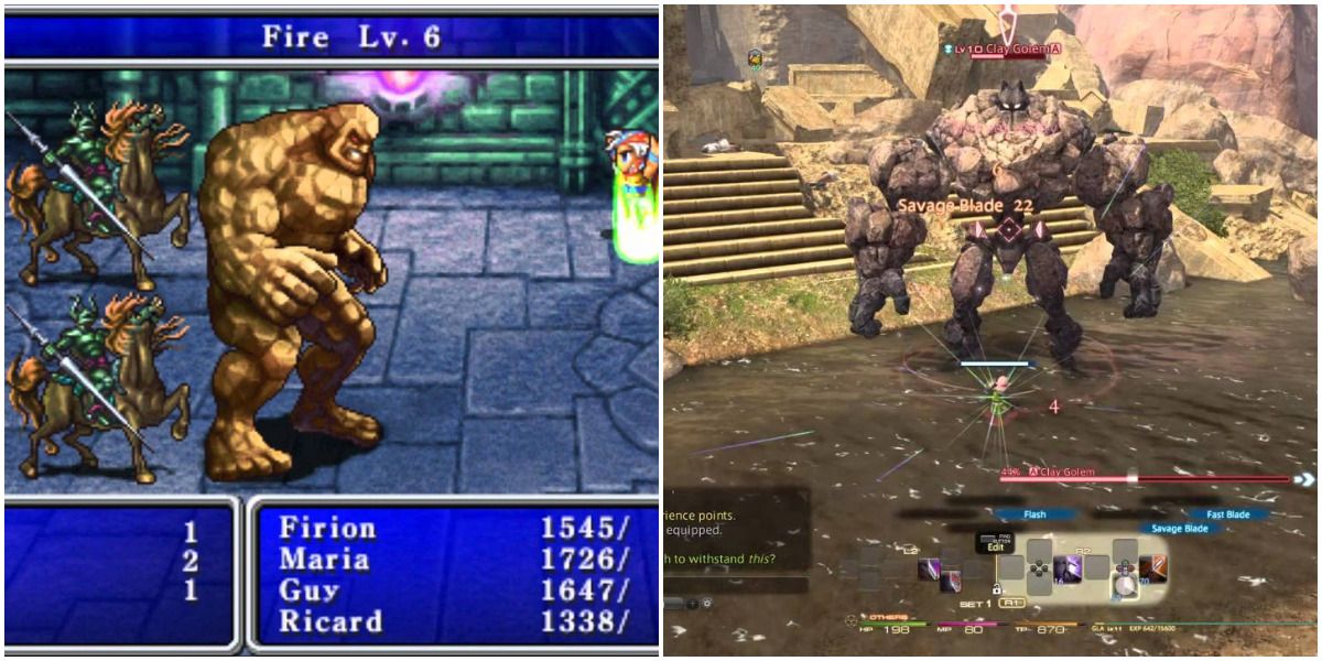 Final Fantasy Golem in Battle