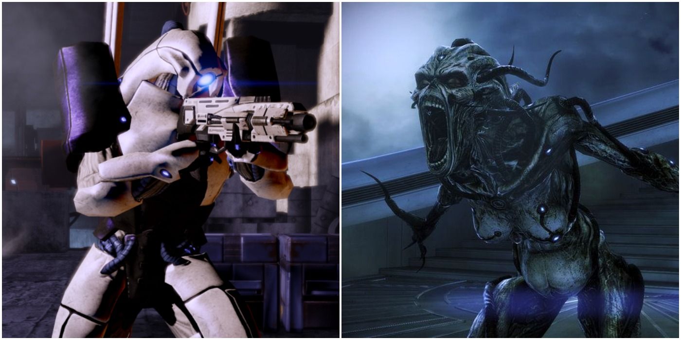 image of a Geth trooper and Reaper Banshee enemy from Mass Effect