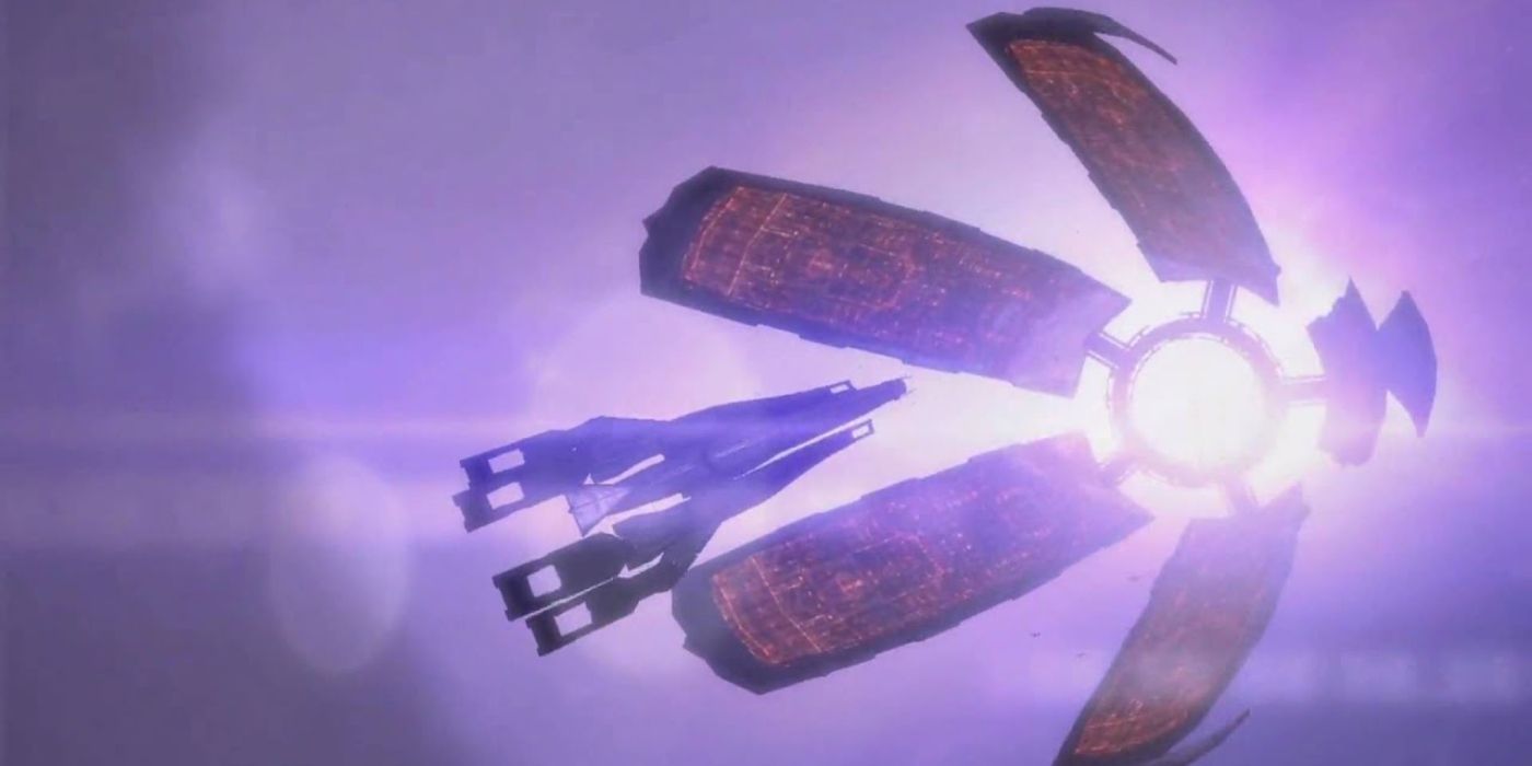 Screenshot Mass Effect Normandy Flying into Citadel
