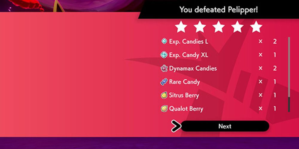 Pelipper raid prizes in Sword and Shield