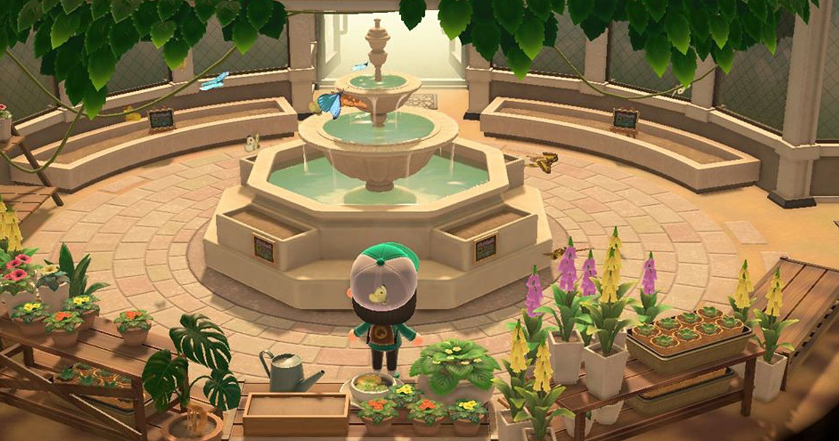 the fountain inside Blathers museum