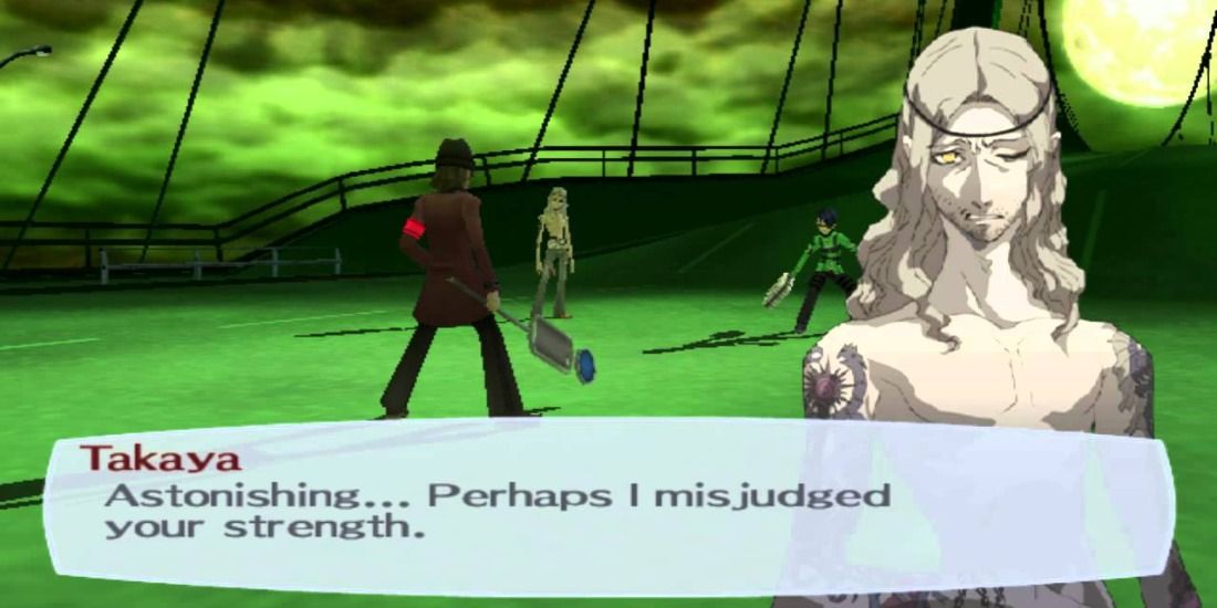 Takaya and Jin fighting the SEES team on a bridge in Persona 3