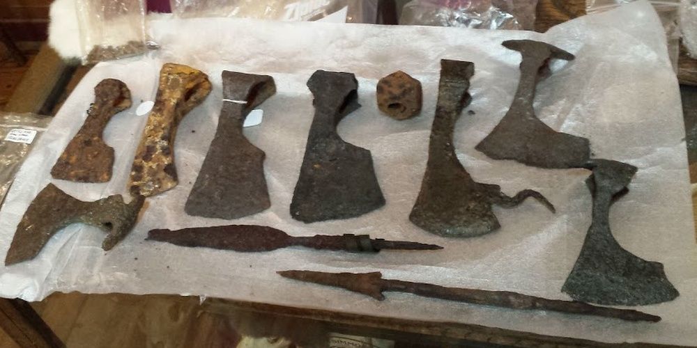 Picture Of Authentic Viking Weaponry Axe Heads And Arrows