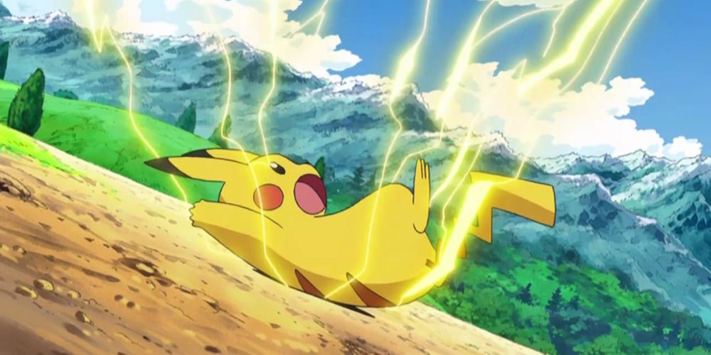 Pikachu using Counter Shield in Pokemon anime