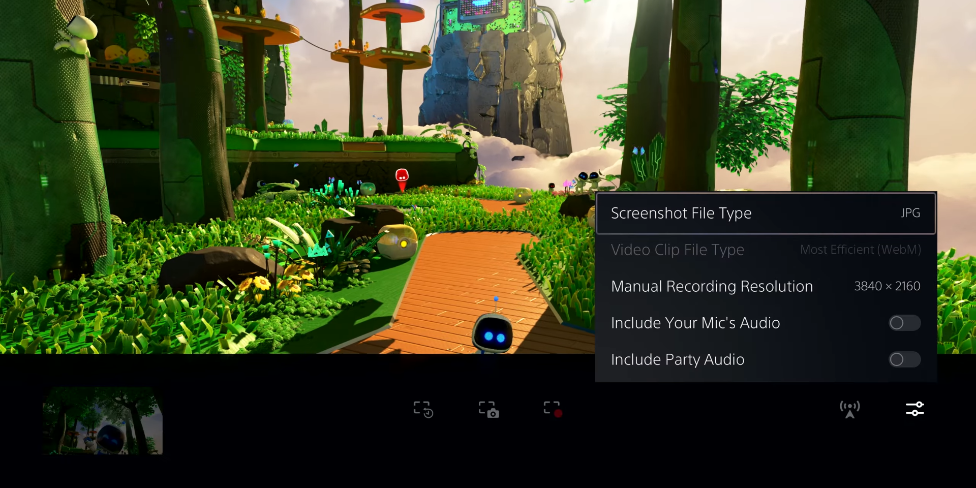 PlayStation 5 Create Button Menu