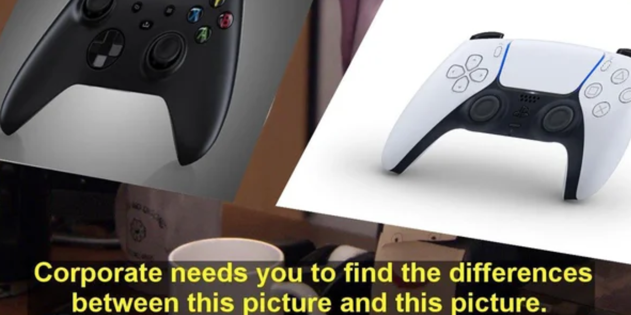 Xbox and PlayStation 5 controller meme
