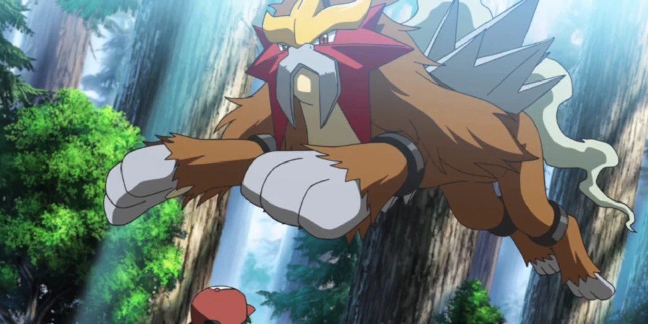 Anime Pokemon Entei Leap