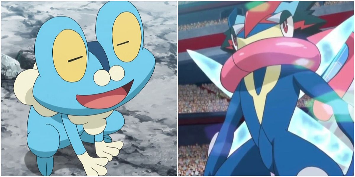 Pokemon Froakie Smiling and Ash Greninja In Battle