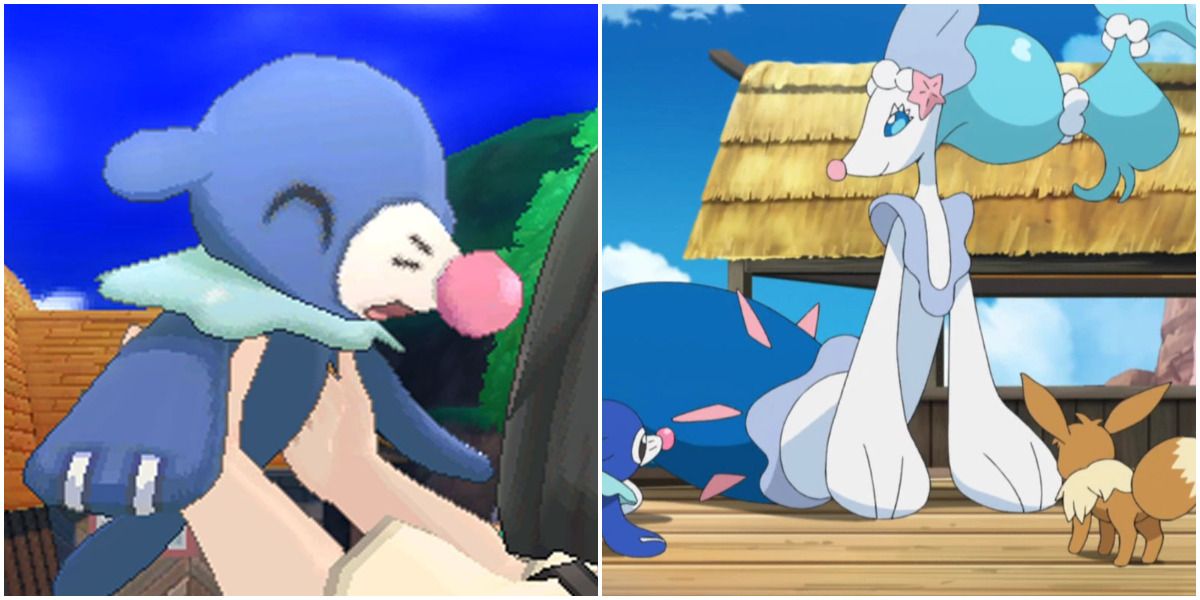 Pokemon Sun and Moon Popplio Being Held And Primarina on a Dock