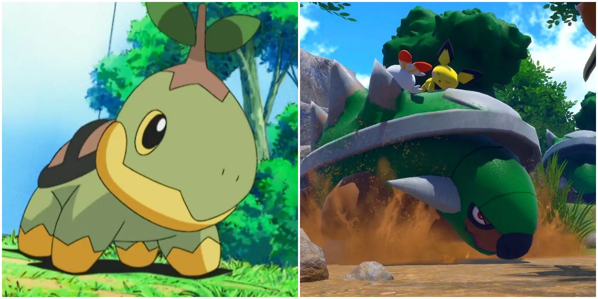 Pokemon Turtwing Standing Torterra Rising From Ground