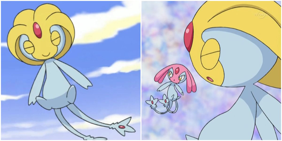 Pokemon Uxie Floating with Mespirit