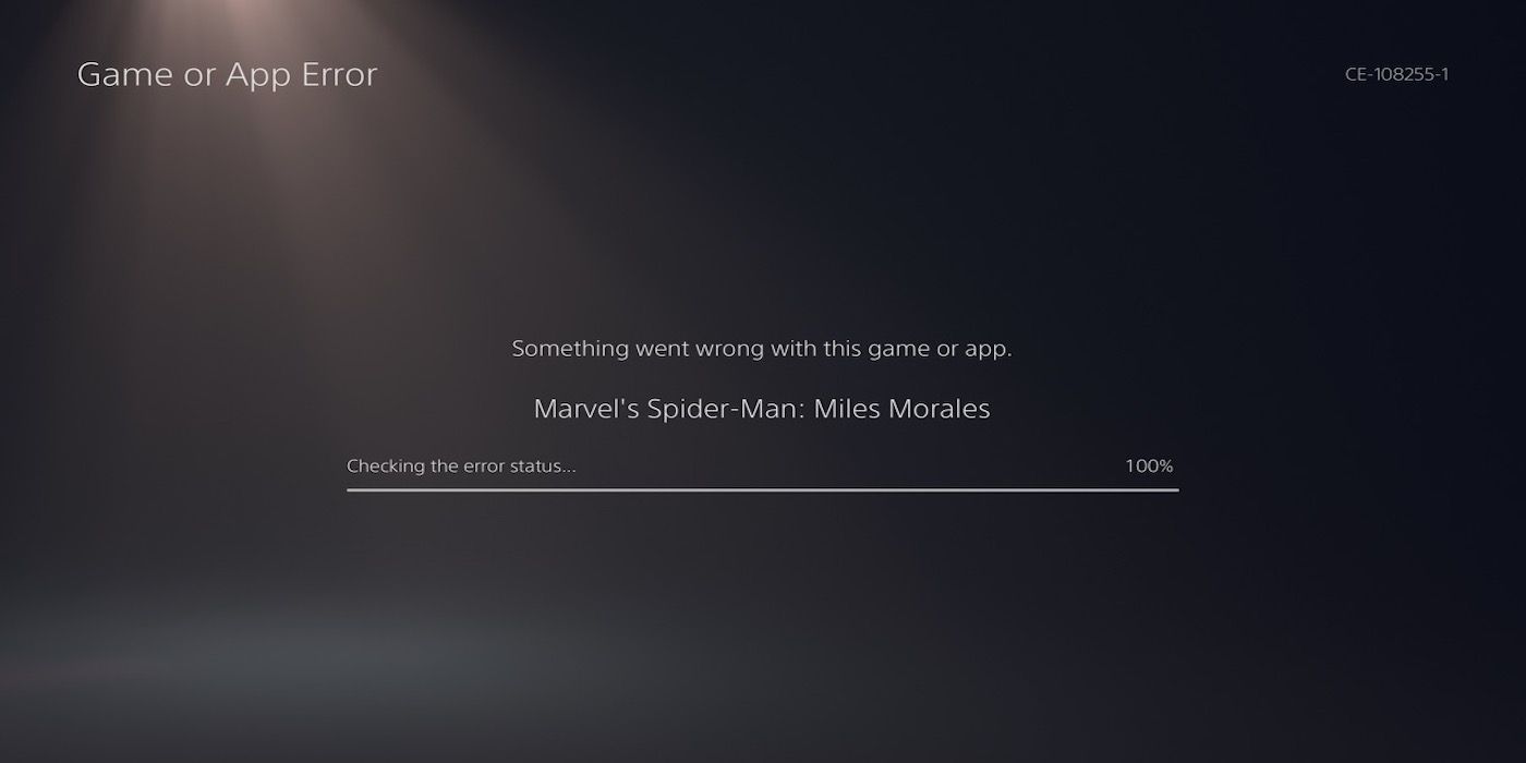 A ps5 error message