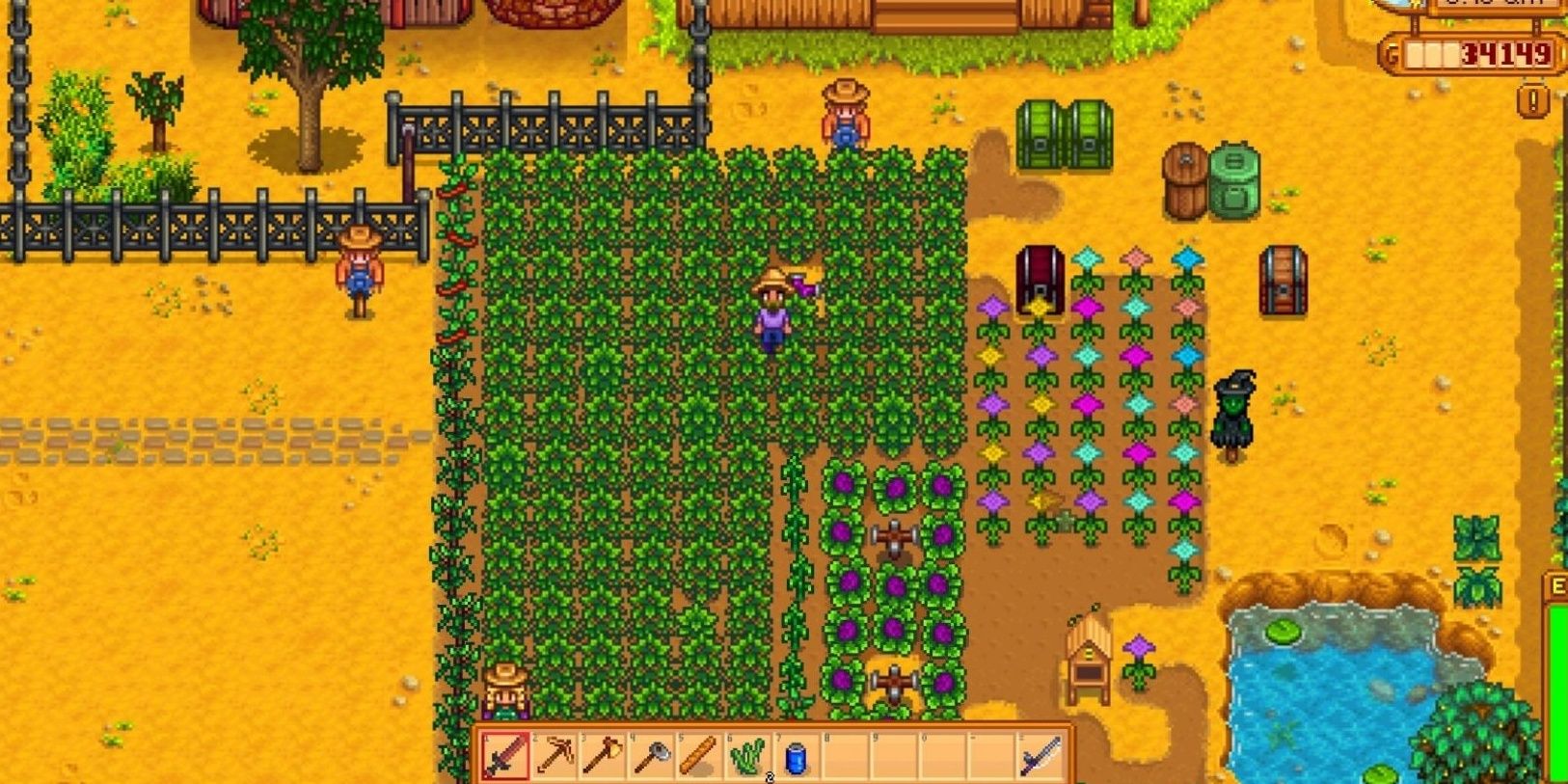 Stardew Valley Coffee Beans, Cabbage, and Flowers Cropped