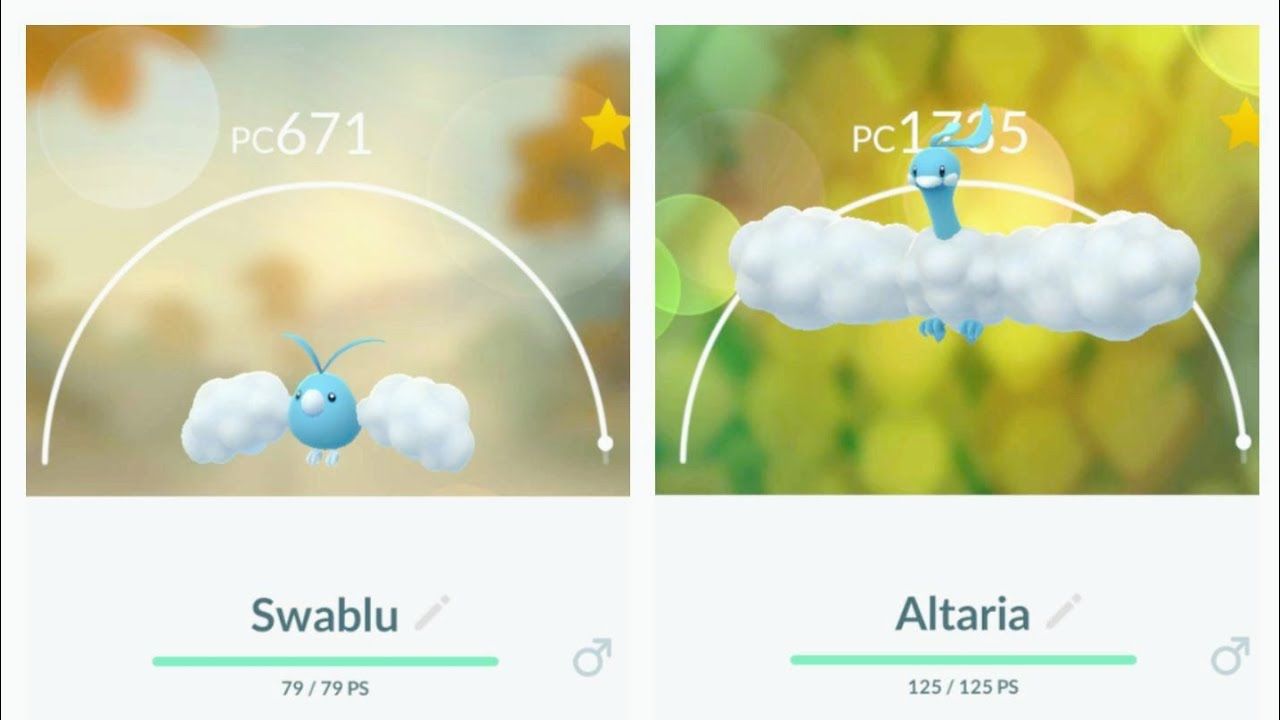 Swablu and Altaria Pokemon Go