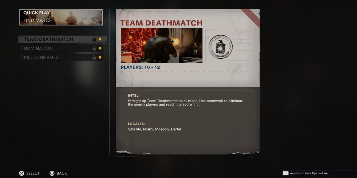 Call Of Duty Cold War TDM Game Mode