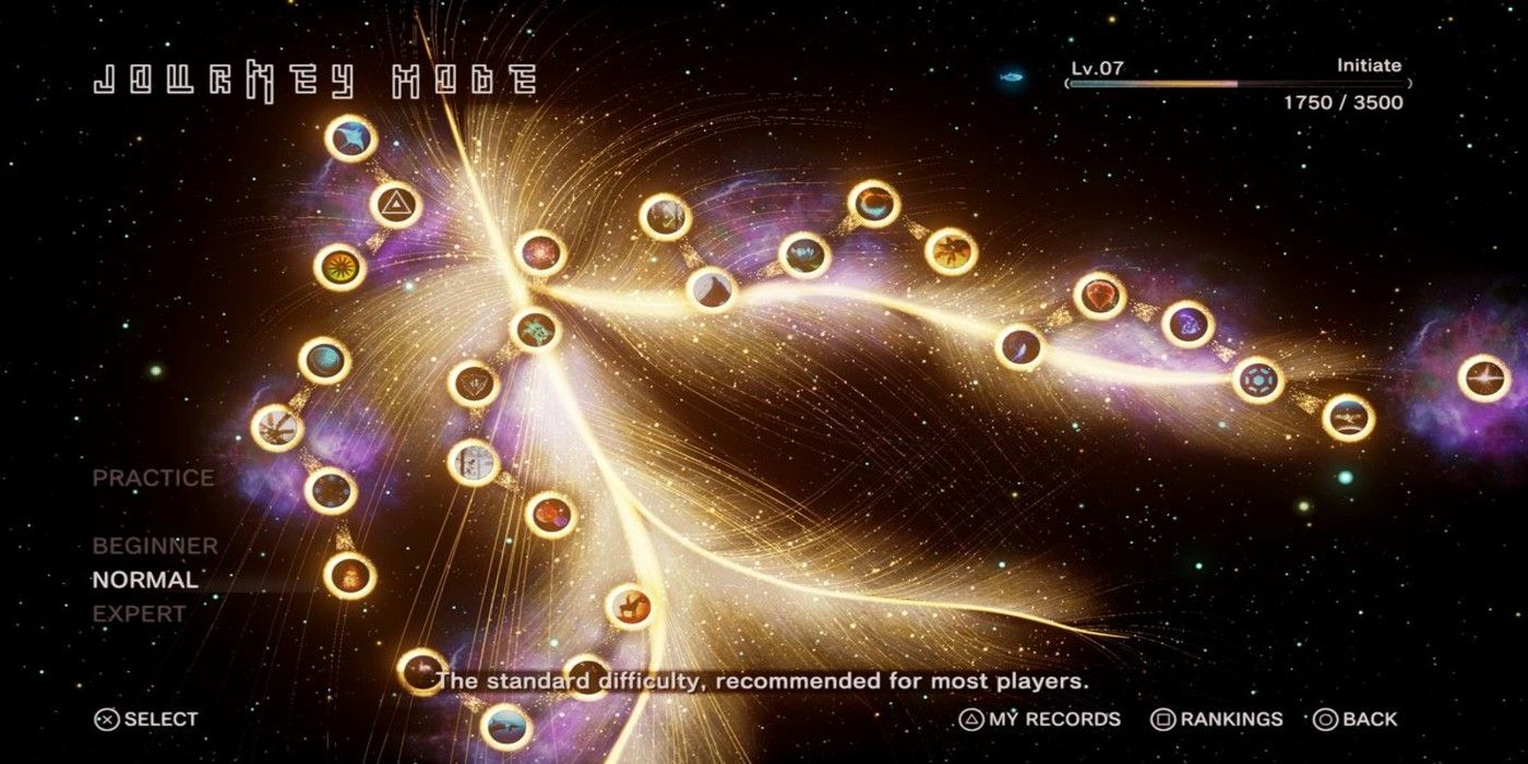 Tetris Effect Journey Mode map