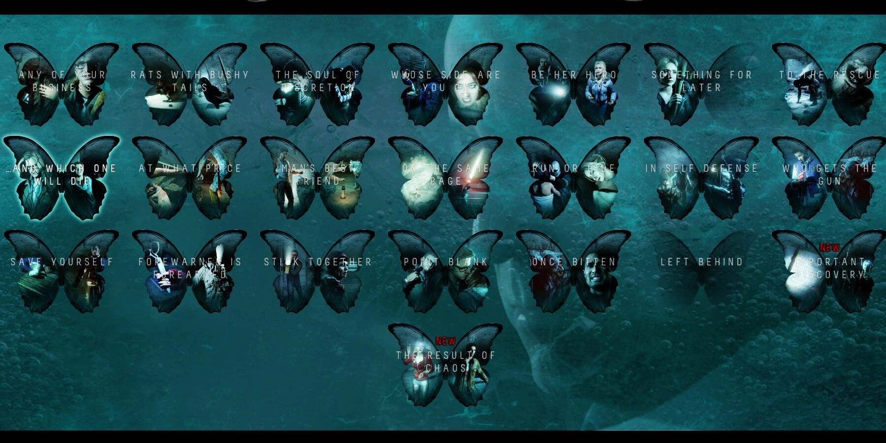 Butterfly effect screen in Until Dawn