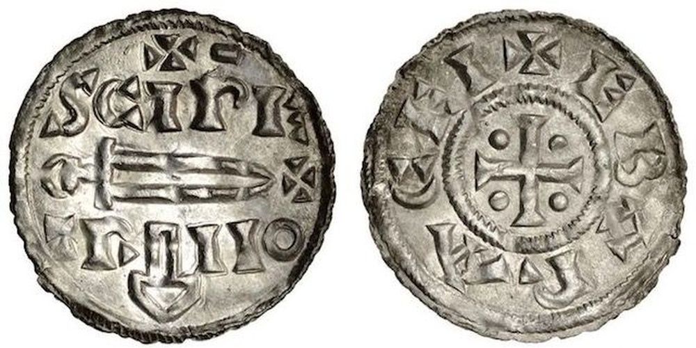 Viking Silver Currency Front And Back Circa 900 AD