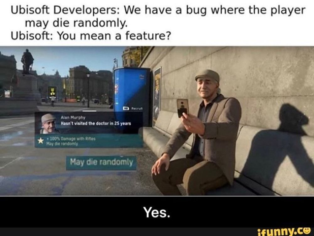 Watch Dogs Legion Random Death as a Feature Meme