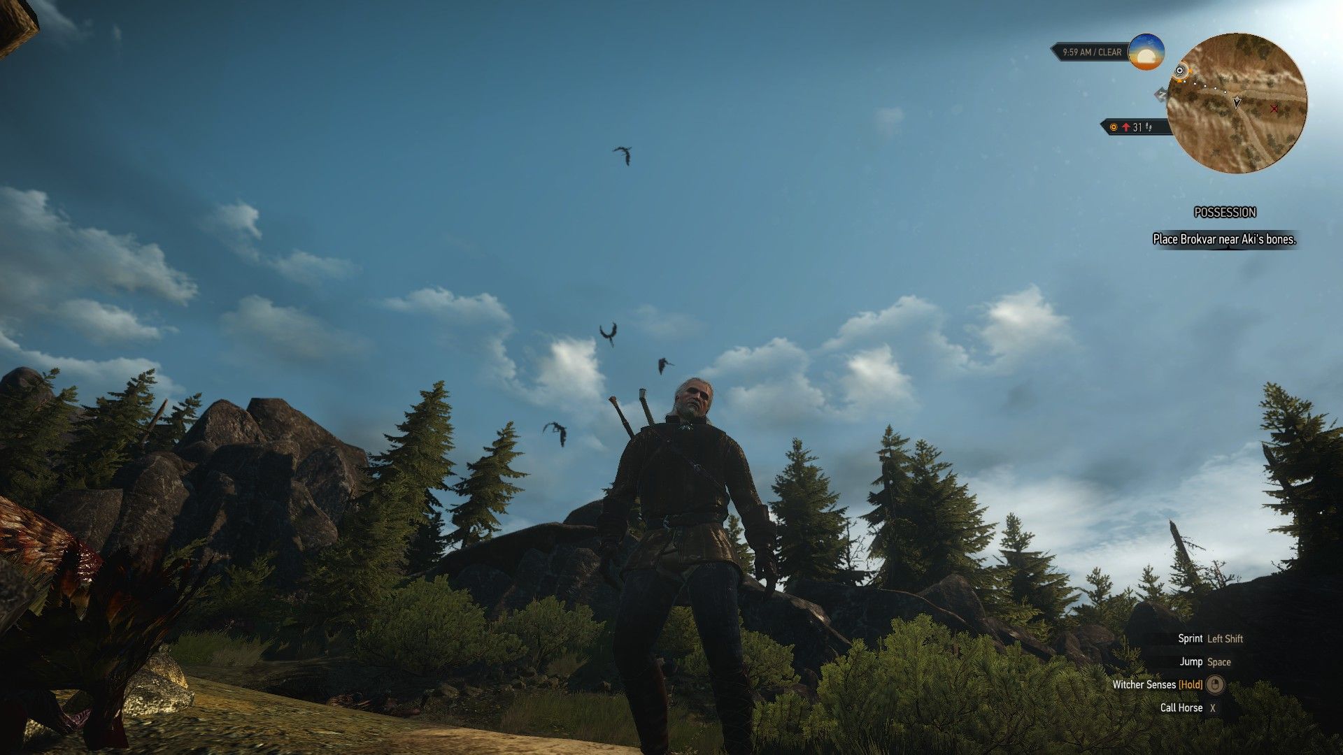 Witcher 3 Geralt Poses With Harpies