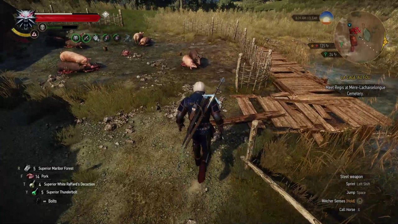 Geralt in combat witcher 3
