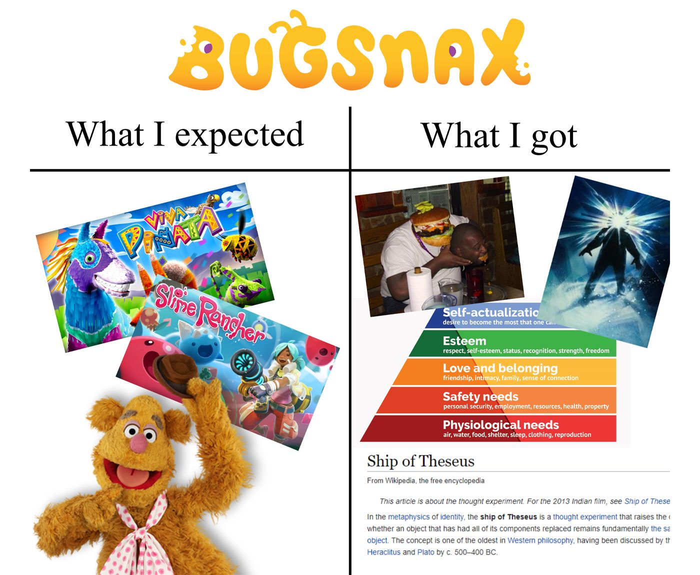 bugsnax expectation memes
