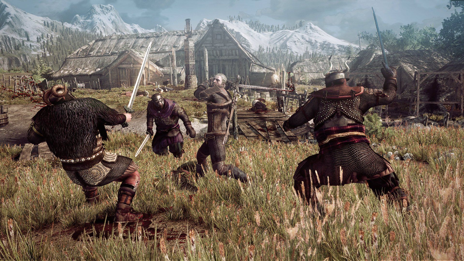 Geralt fighting guards witcher 3
