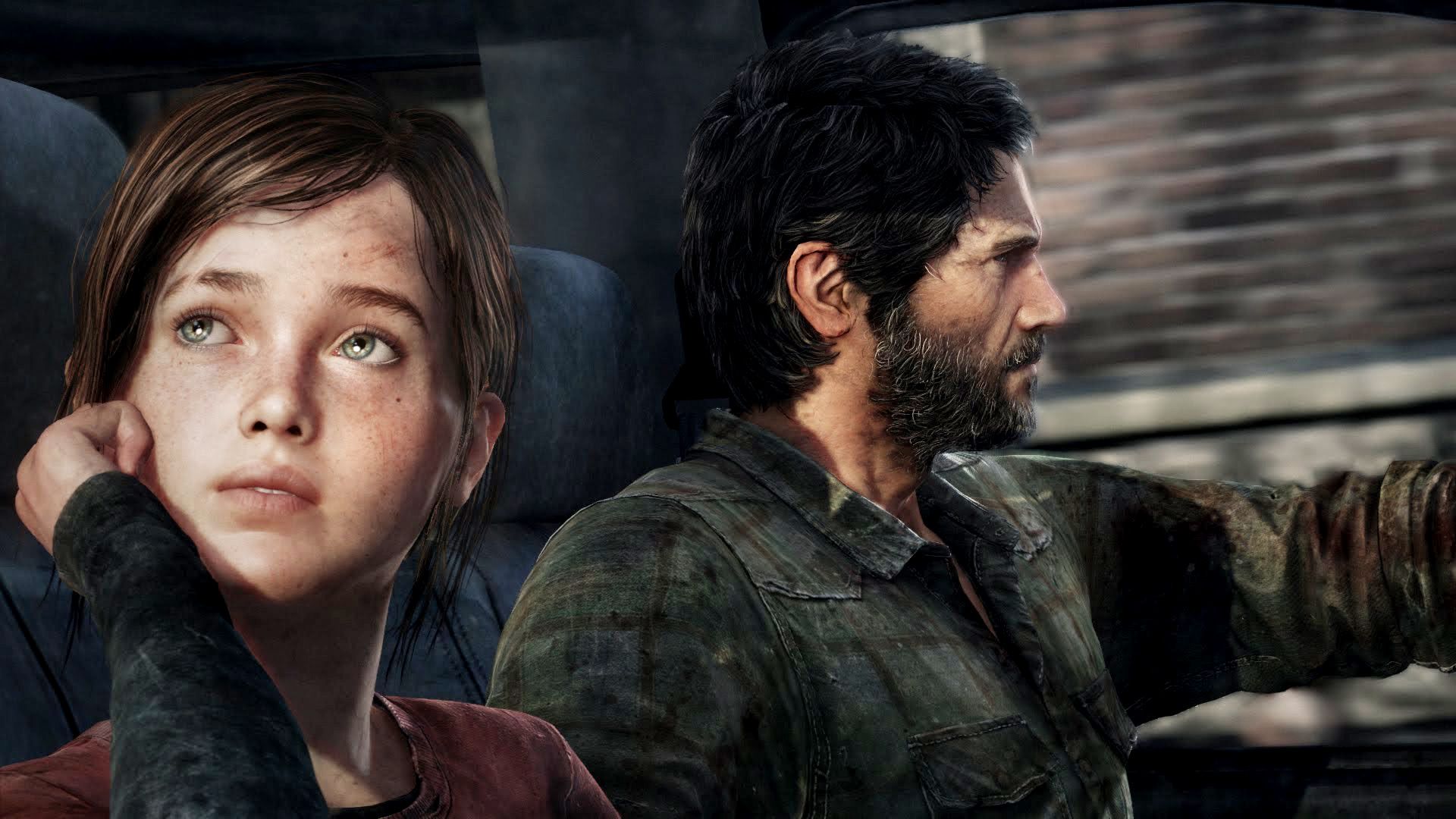Ellie and Joel in a car
