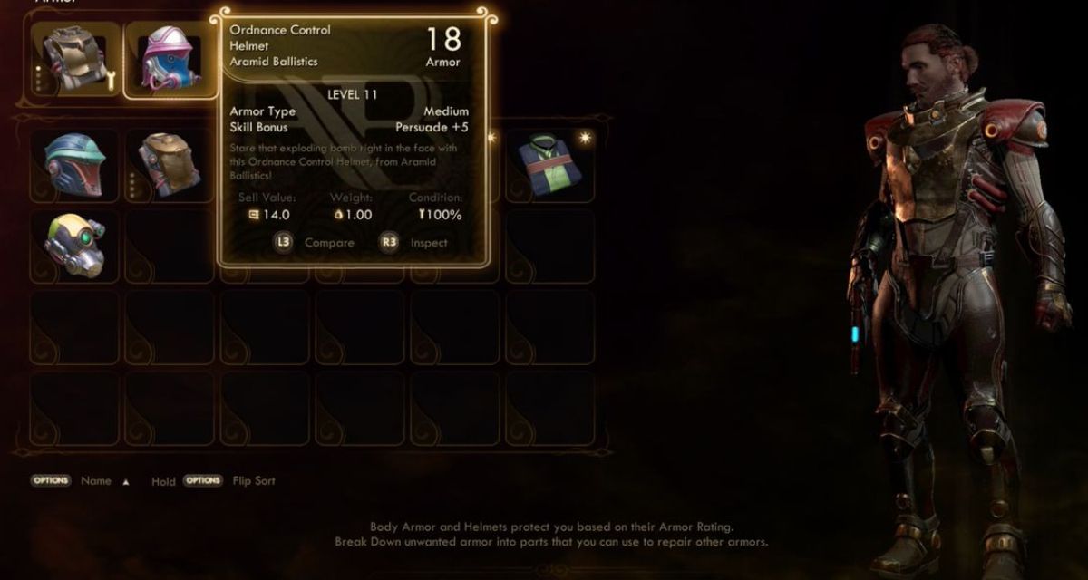 outer worlds menu