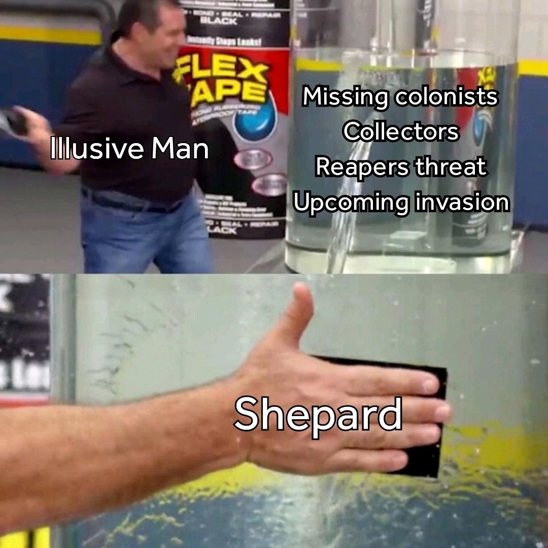 illusive man slap shepard tape meme