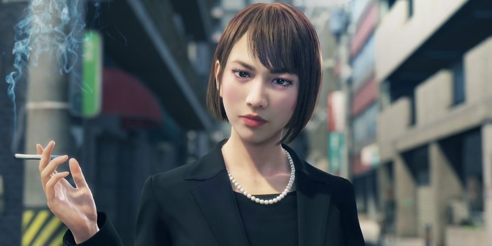 yakuza like a dragon saeko smoking at funeral