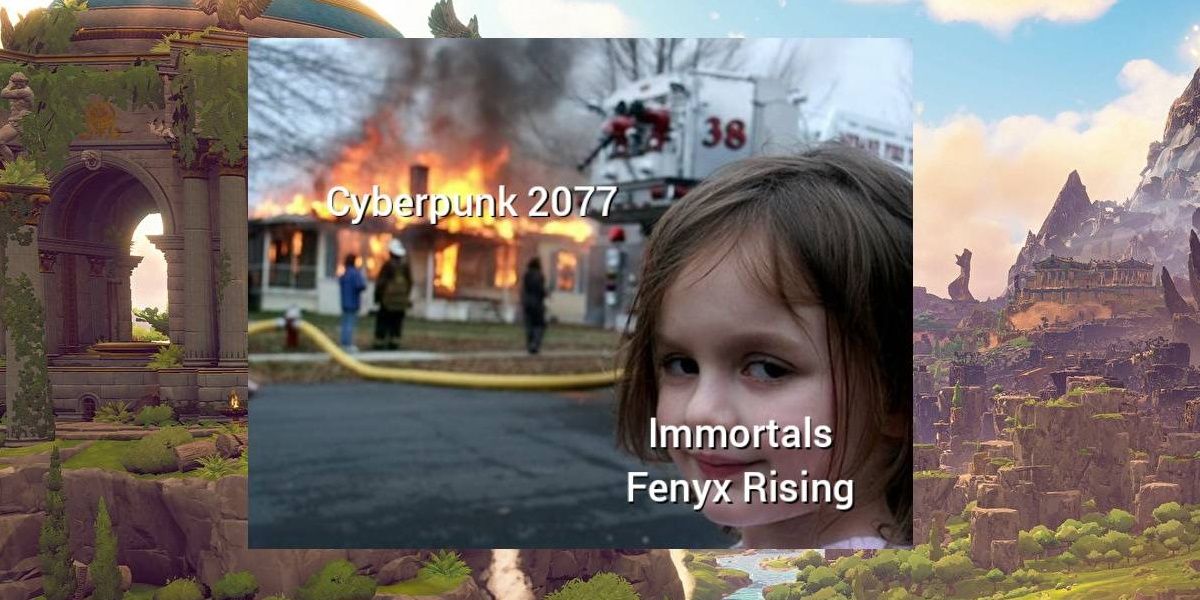meme about Immortals fenyx Rising and Cyberpunk