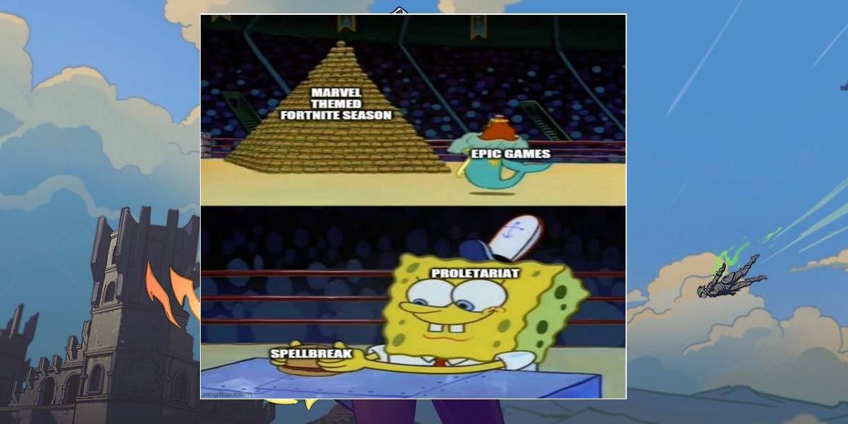 Spellbreak meme about making the game