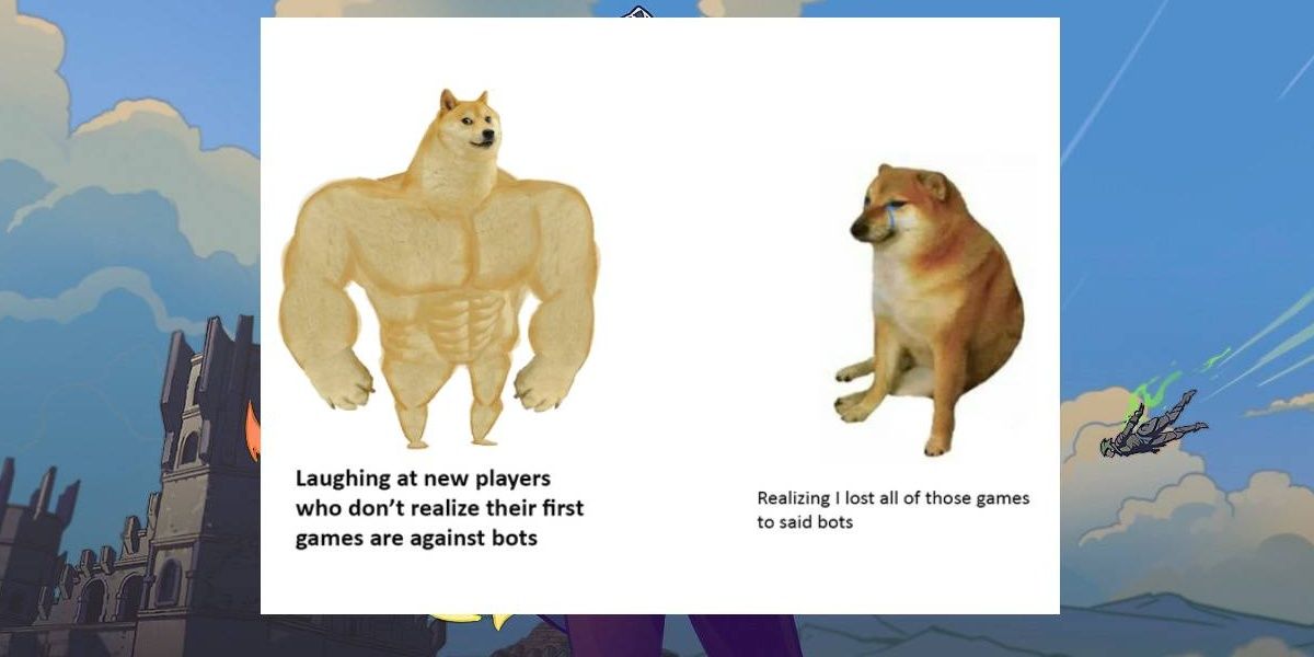 Spellbreak meme about new vs old players