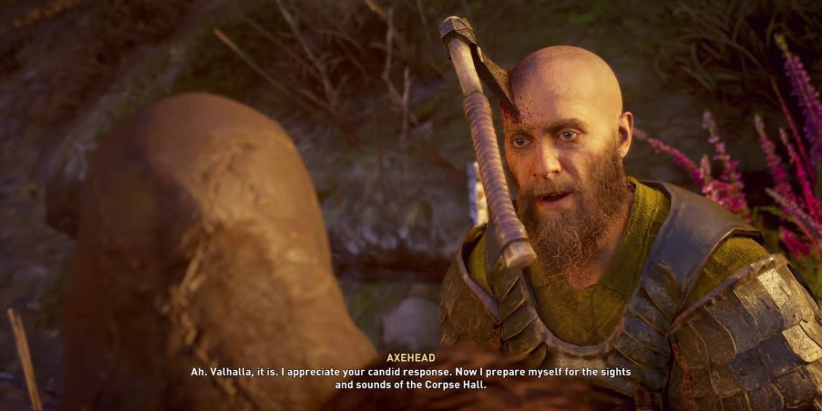 Eivor encountering Axehead in AC Valhalla