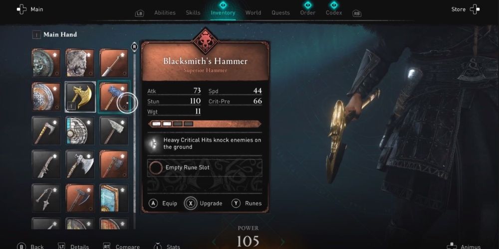 Assassins Creed Valhalla Blacksmiths Hammer In Inventory