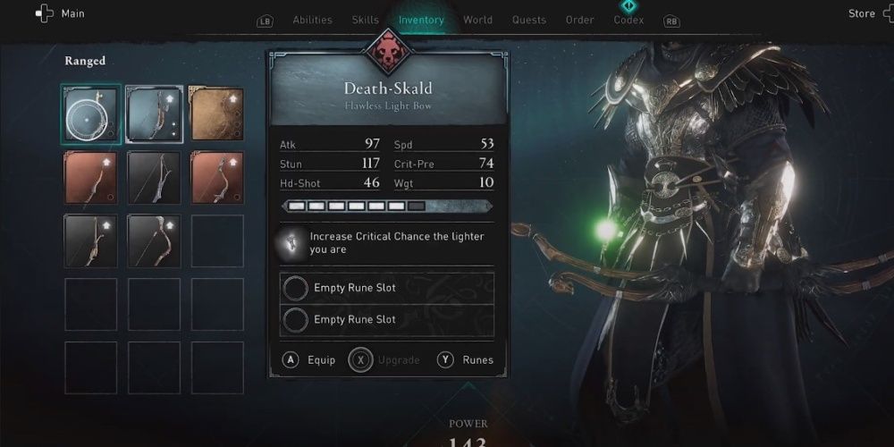 Assassins Creed Valhalla Death Skald Bow In Inventory Menu