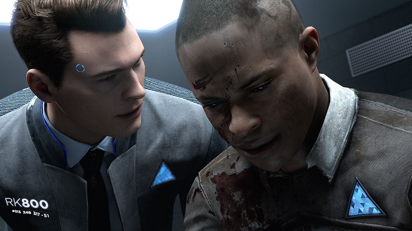 Connor interrogating an android